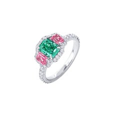 Emilio Jewelry GIA Certified 2.00 Carat Vivid Pure Green Diamond Ring