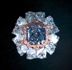 Emilio Jewelry GIA Certified 2.00 Fancy Light Blue Diamond Ring
