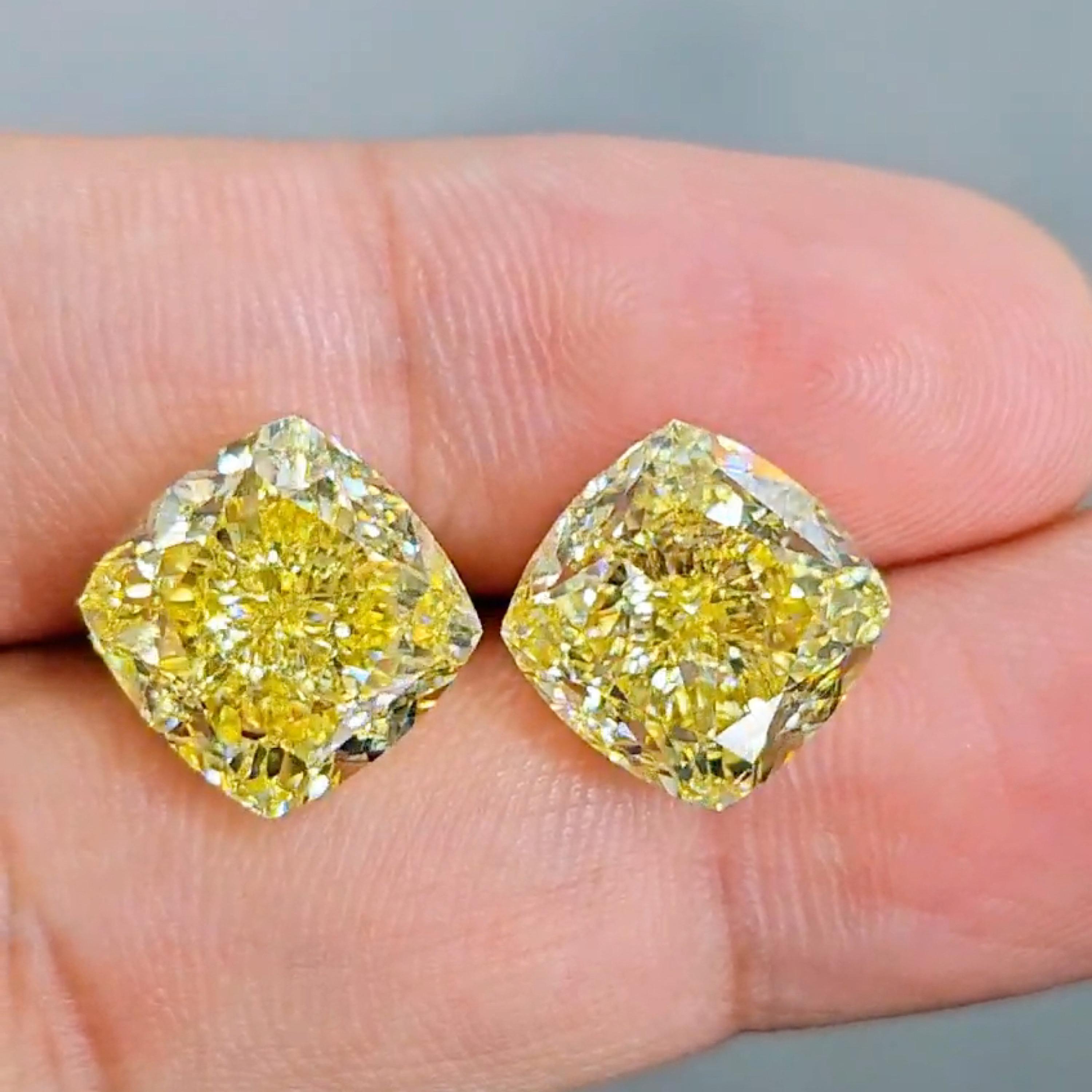 Emilio Jewelry, boucles d'oreilles fantaisie en diamants intenses de 20,00 carats certifiés par leGIA  Unisexe en vente