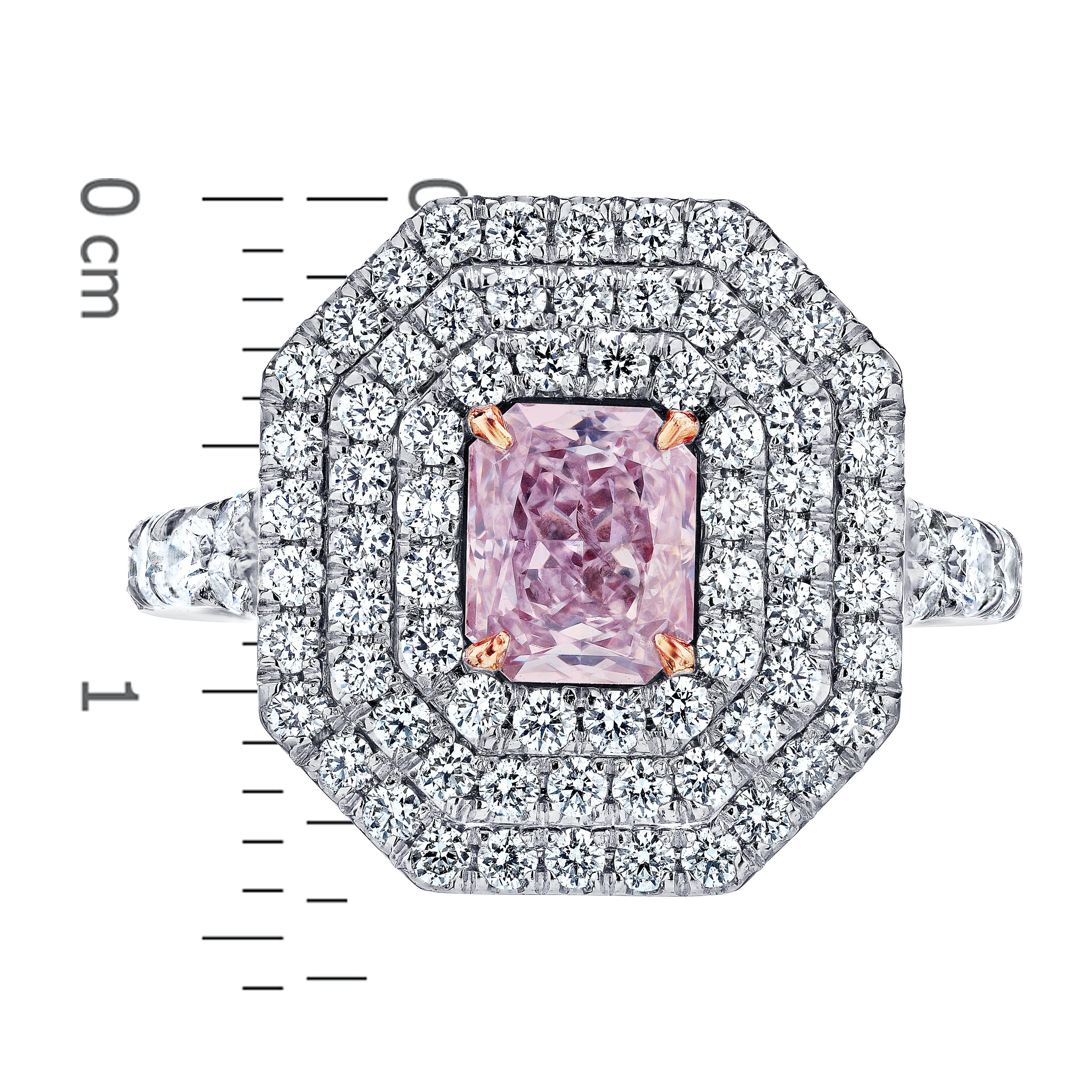 Emilio Jewelry GIA Certified 2.10 Carat Fancy Natural Pink Diamond Ring In New Condition In New York, NY