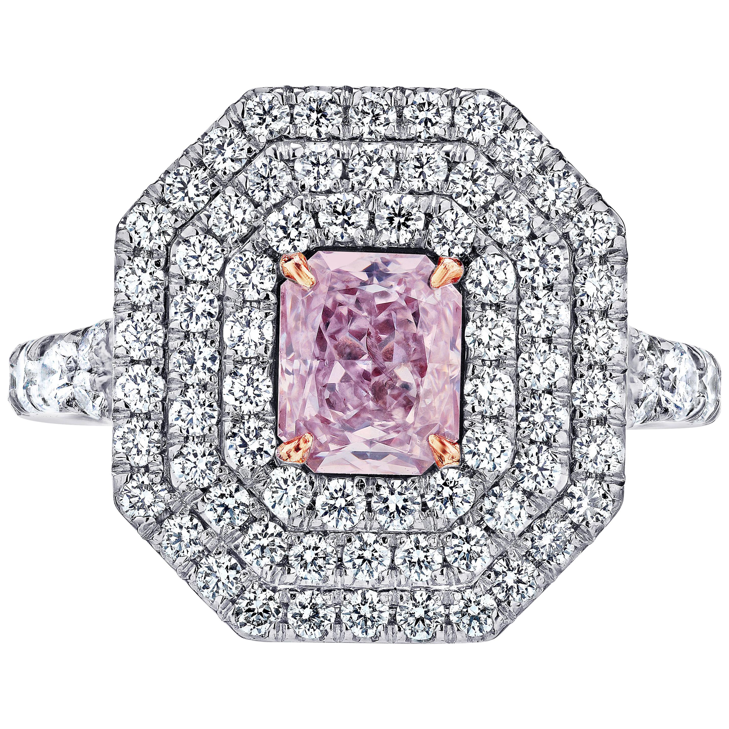 Emilio Jewelry GIA Certified 2.10 Carat Fancy Natural Pink Diamond Ring