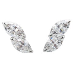 Emilio Jewelry GIA Certified 2.23 Carat Marquise Diamond Stud Earrings 