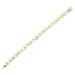 Emilio Jewelry GIA Certified 23.00 Carat Heart Fancy Yellow Diamond Bracelet