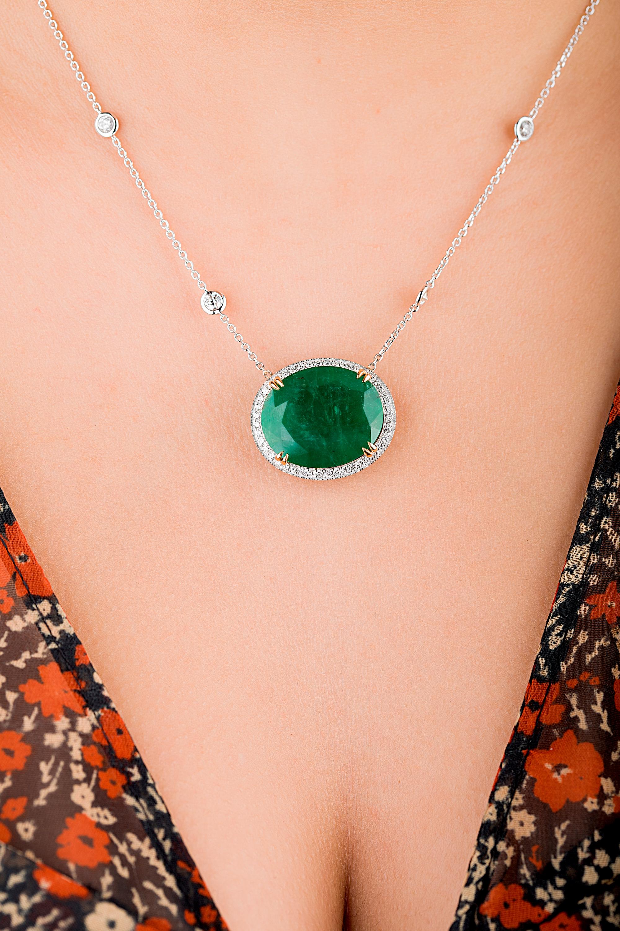 emerald diamond necklaces