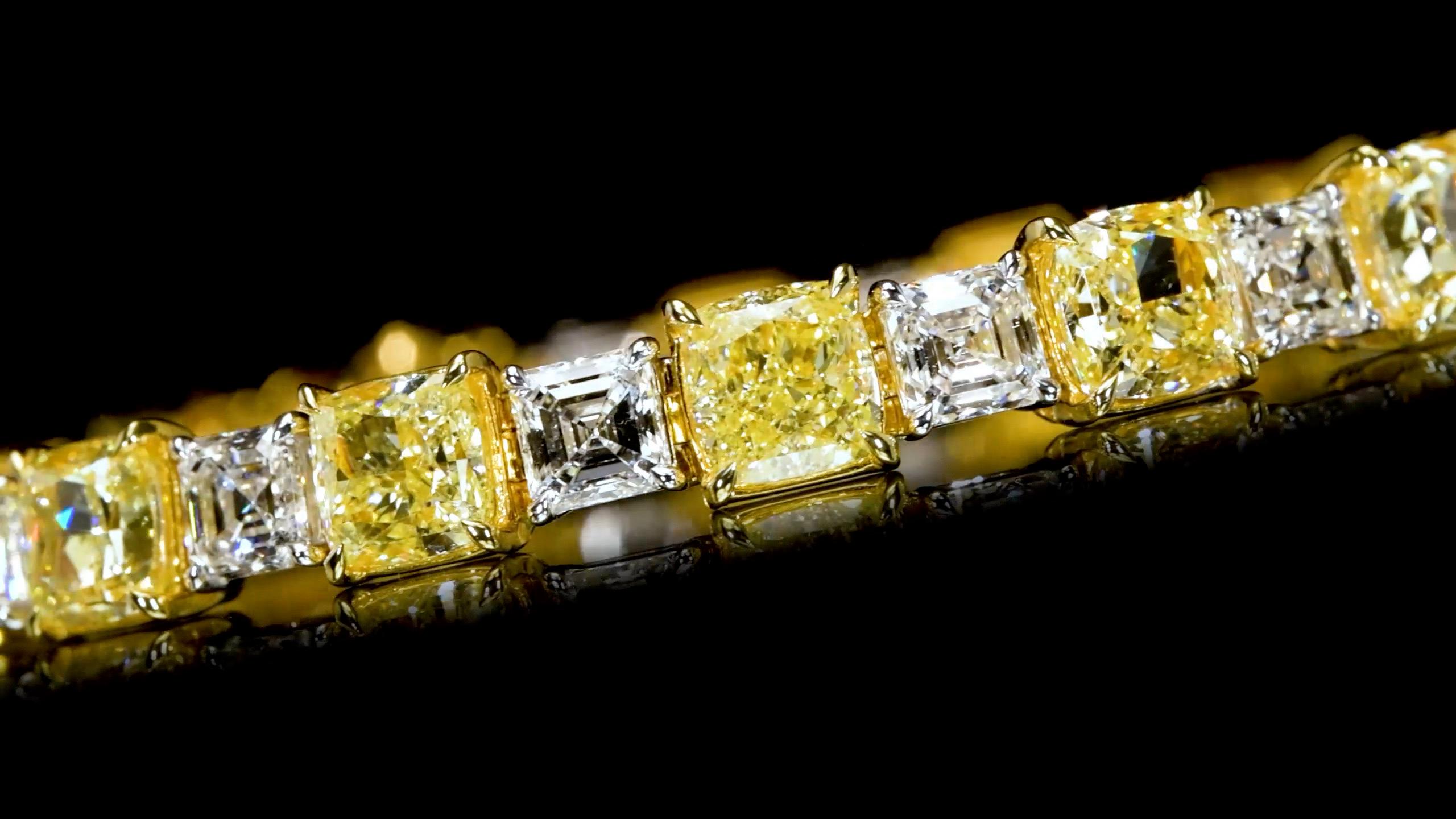 From Emilio Jewelry New York, a well known and trusted dealer located on New York's iconic Fifth Avenue. 

Hand made bracelet featuring ALL Gia Certified Diamonds. Please inquire and it would be our pleasure to reply. 
