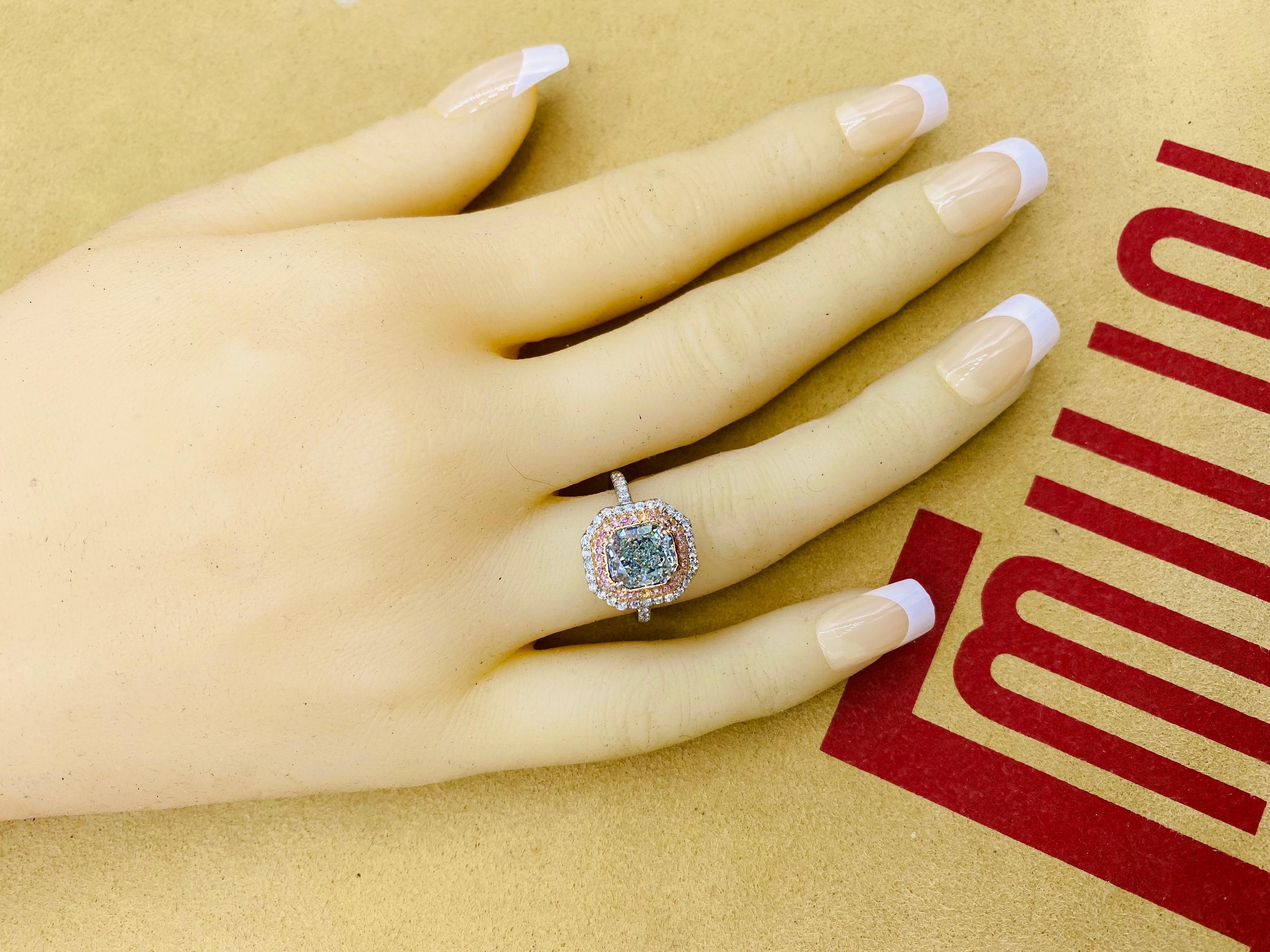 Emilio Jewelry Gia Certified 2.44 Carat Natural Blue Diamond Ring  1
