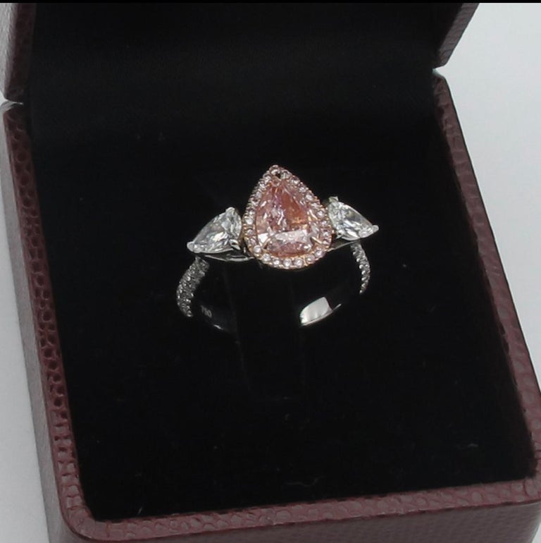 Women's or Men's Emilio Jewelry GIA Certified 2.46 Carat Fancy Purplish Pink Diamond Ring  For Sale