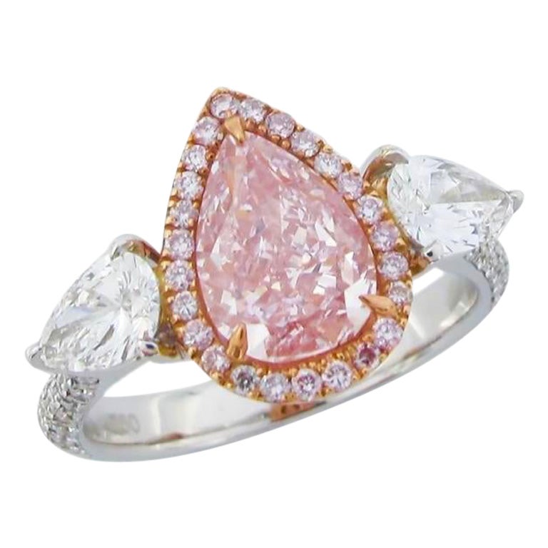 Emilio Jewelry Anello con diamante rosa violaceo certificato GIA da 2,46 carati