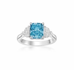 Emilio Jewelry Gia Certified 2.73 Carat Fancy Intense Blush Green Diamond Ring