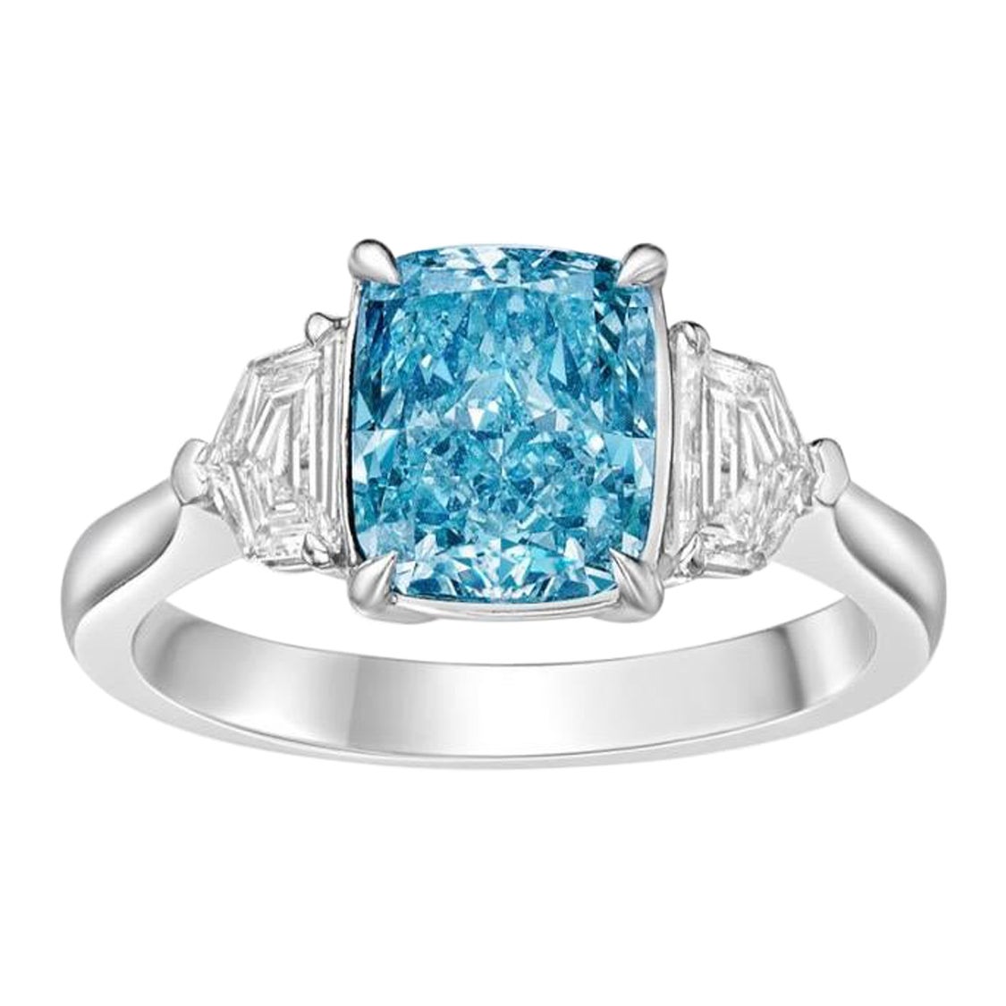 Emilio Jewelry Gia zertifizierter 2,73 Karat Fancy Intense Blush Green Diamantring im Angebot