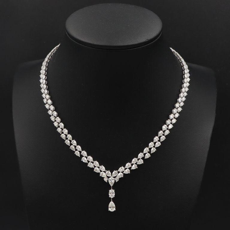 Mixed Cut Emilio Jewelry Gia Certified 28.00 Carat Diamond Necklace  For Sale