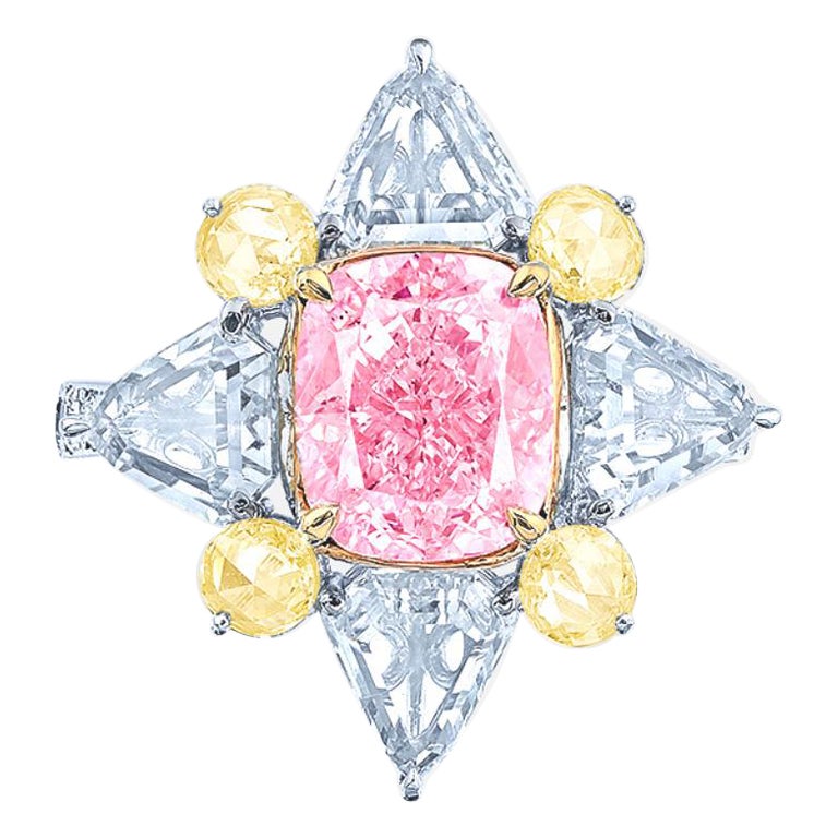 Emilio Gioielli Anello con diamante rosa baby certificato GIA da 3,00 carati in vendita