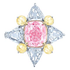 Emilio Jewelry Gia Certified 3.00 Carat Baby Pink Diamond Ring