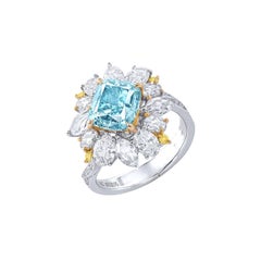 Emilio Jewelry GIA Certified 3.00 Carat Fancy Blue Diamond Ring