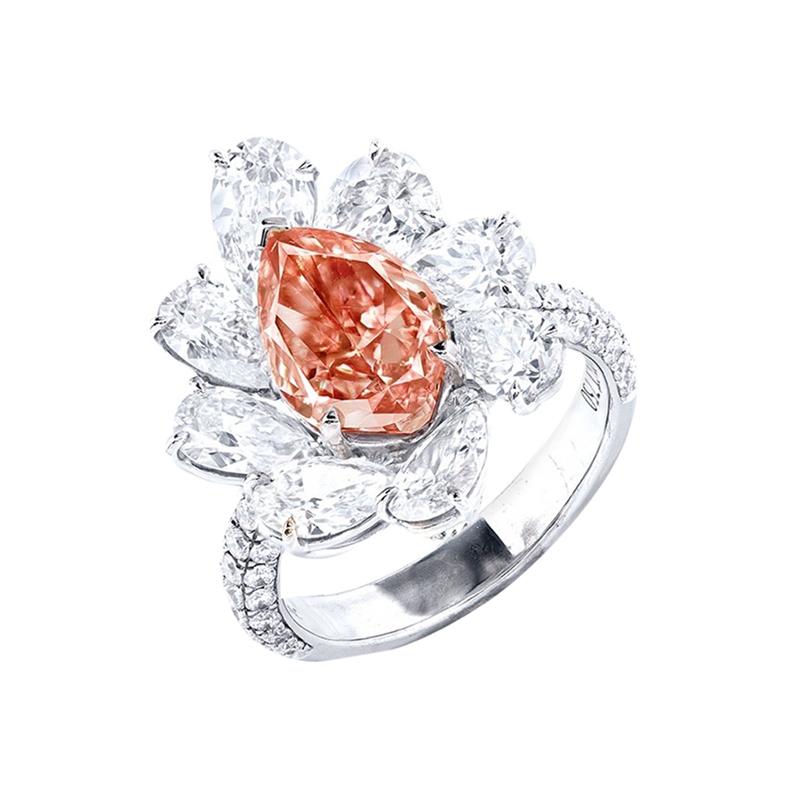 Emilio Jewelry, bague en diamant rose intense fantaisie de 3,00 carats certifié GIA