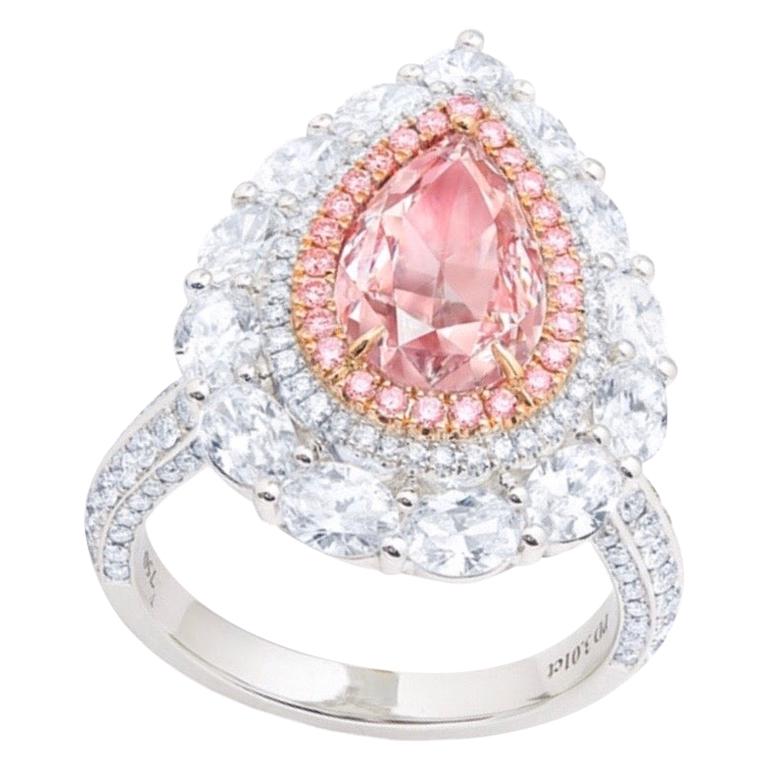 Emilio Jewelry GIA Certified 3.00 Carat Fancy Light Pink