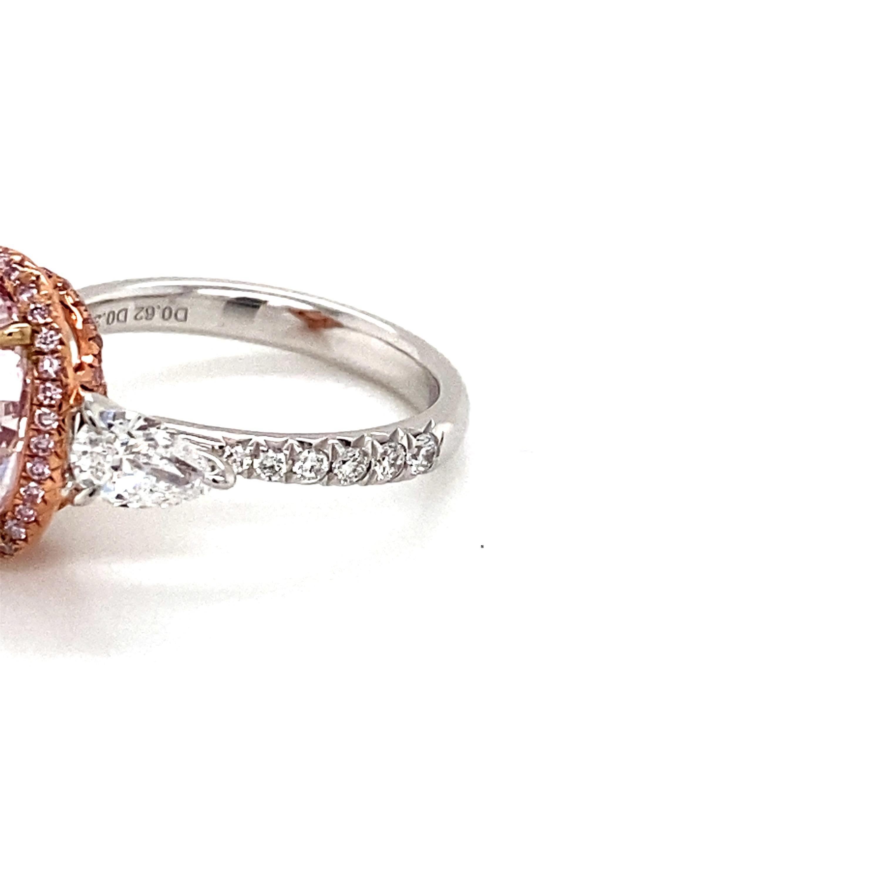 Emilio Jewelry GIA zertifizierter 3,00 Karat Fancy Hellrosa Diamantring (Ovalschliff) im Angebot
