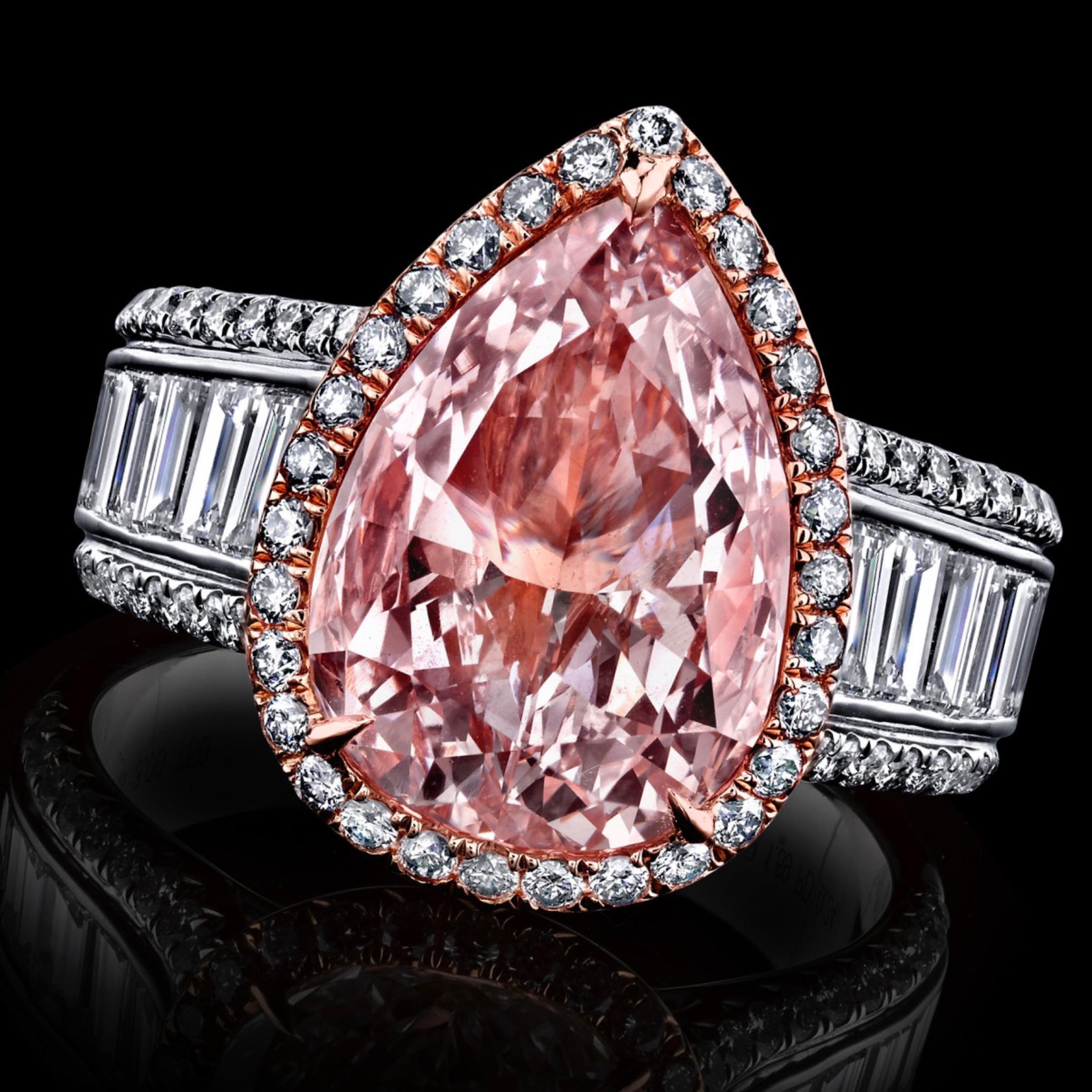 Pear Cut Emilio Jewelry GIA Certified 3.00 Carat Fancy Light Pure Pink Diamond Ring