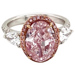 Emilio Jewelry GIA Certified 3.00 Carat Fancy Light Pure Pink Diamond Ring