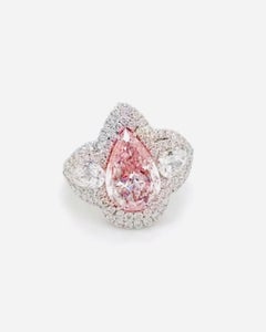 Emilio Jewelry GIA Certified 3.00 Carat Fancy Purplish Pink Diamond Ring