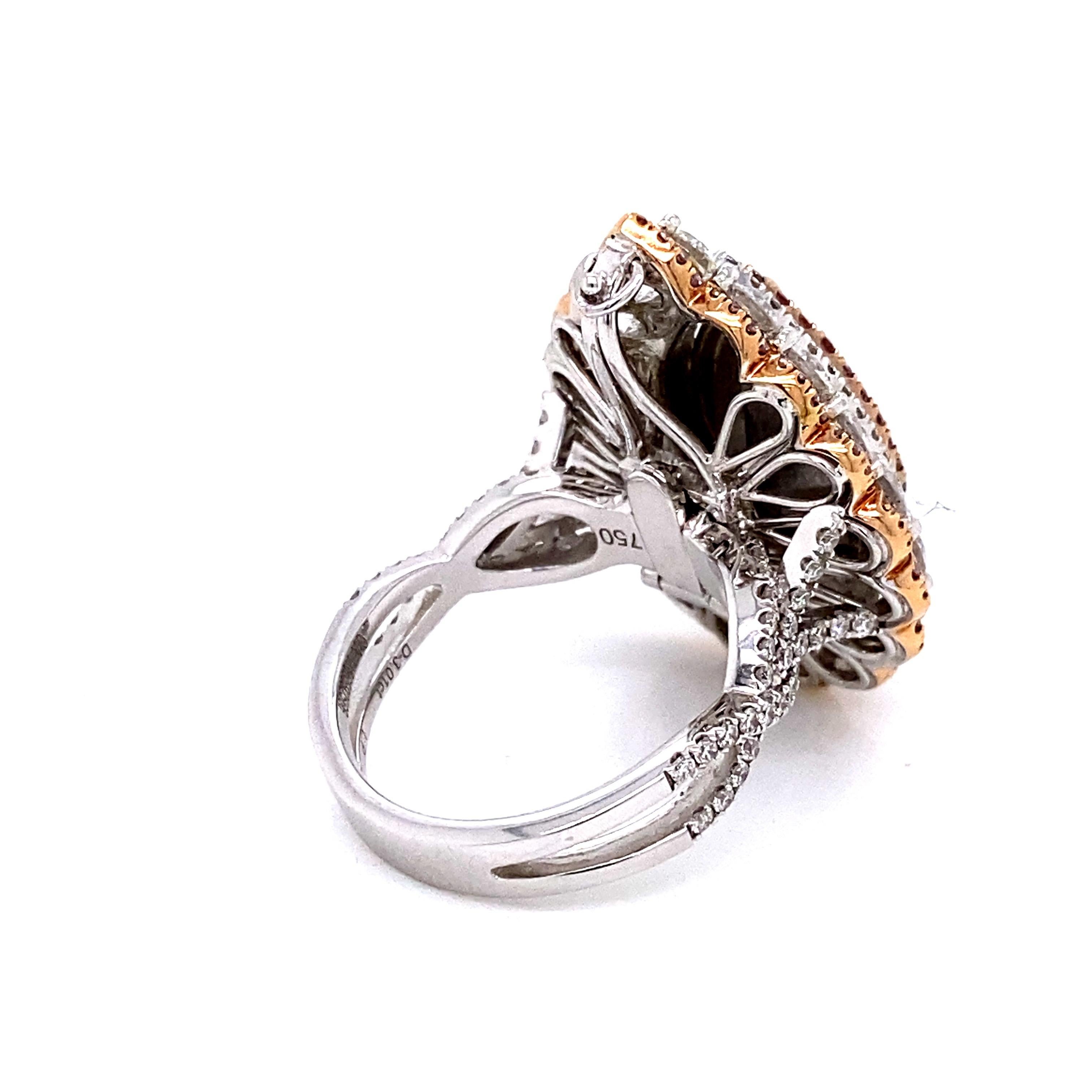 Anello e ciondolo con diamante rosa puro da 3,00 carati certificato GIA di Emilio Gioielli in vendita 2