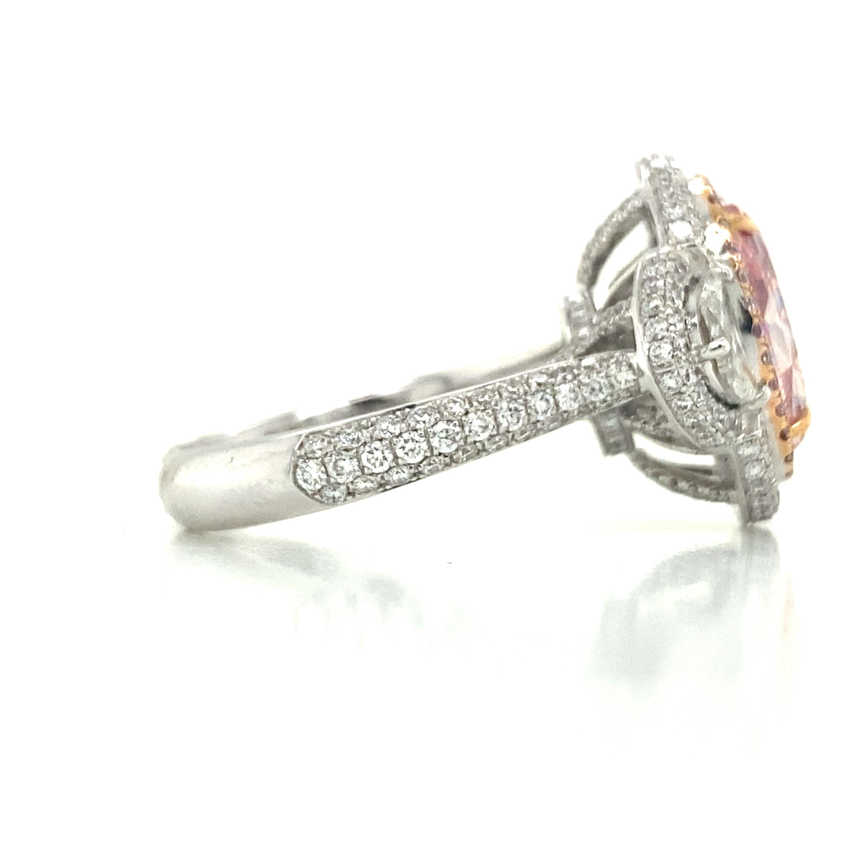 Emilio Schmuck GIA zertifiziert 3,00 Karat Oval Pink Diamond Ring  im Angebot 1