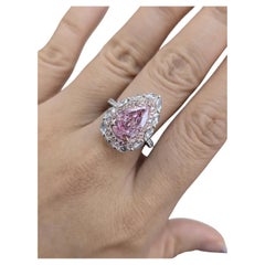 Emilio Jewelry GIA Certified 3.00 Carat Pinkish Diamond Ring