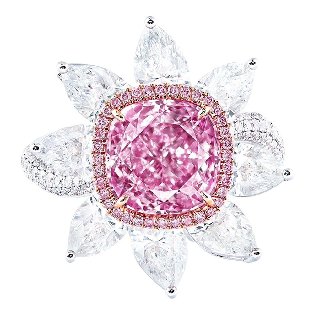 Emilio Jewelry Diamant certifié GIA de 3,00 carats en rose Light pur