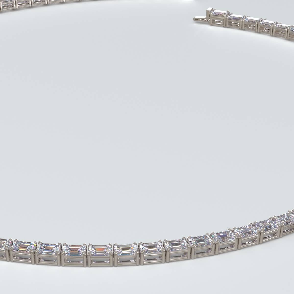 Emilio Jewelry Gia zertifizierte 30,00 Karat Diamant-Halskette mit Smaragdschliff im Zustand „Neu“ im Angebot in New York, NY