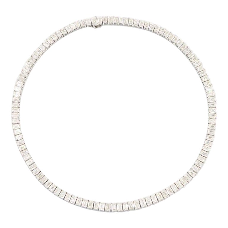 Emilio Jewelry - Collana di diamanti taglio smeraldo certificata GIA da 34.00 carati