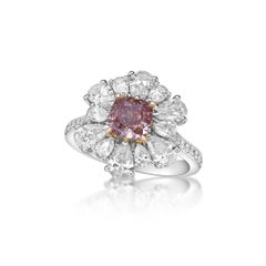 Emilio Jewelry Gia Certified 3.47 Carat Natural Purple Diamond Ring