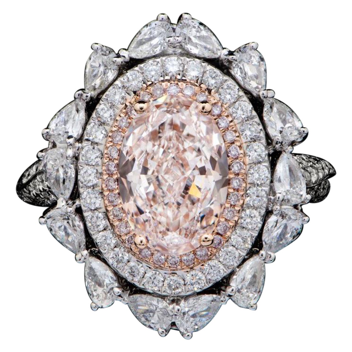 Emilio Jewelry Bague en diamant rose de 3.50 carats certifiée GIA