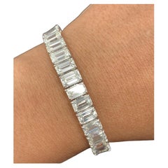 Emilio Jewelry Gia zertifiziertes Diamantarmband mit 35.00 Karat Diamanten im Smaragdschliff