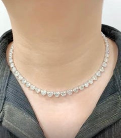 Emilio Jewelry Gia Certified 35.00 Carat Heart Shape Diamond Necklace