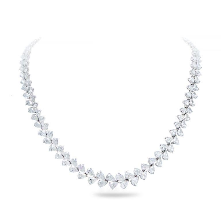 Collar Guirnalda de Diamantes Emilio Jewelry Gia Certified 38,00 Quilates Corte pera en venta