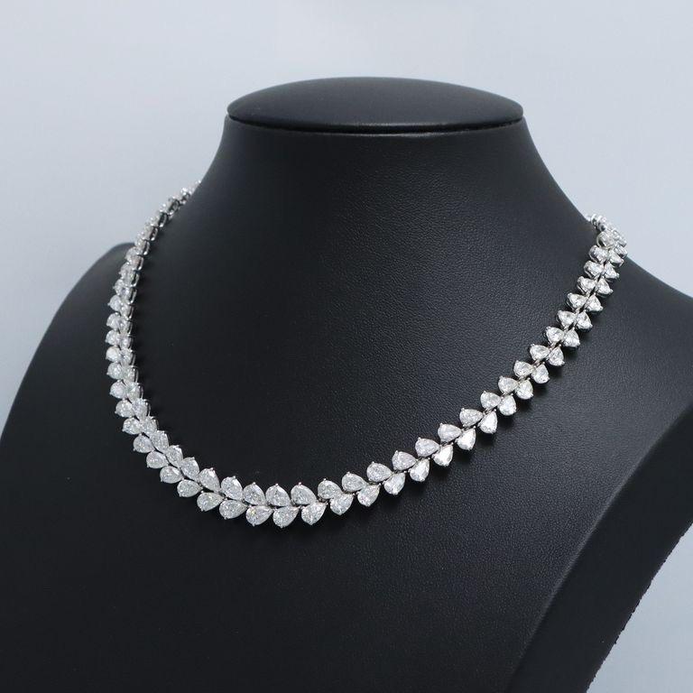 Women's or Men's Emilio Jewelry Gia Certified 38.00 Carat Diamond Wreath Necklace  For Sale
