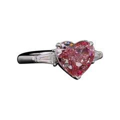 Emilio Jewelry Gia Certified 4.00 Carat Light Pink Heart Diamond Ring