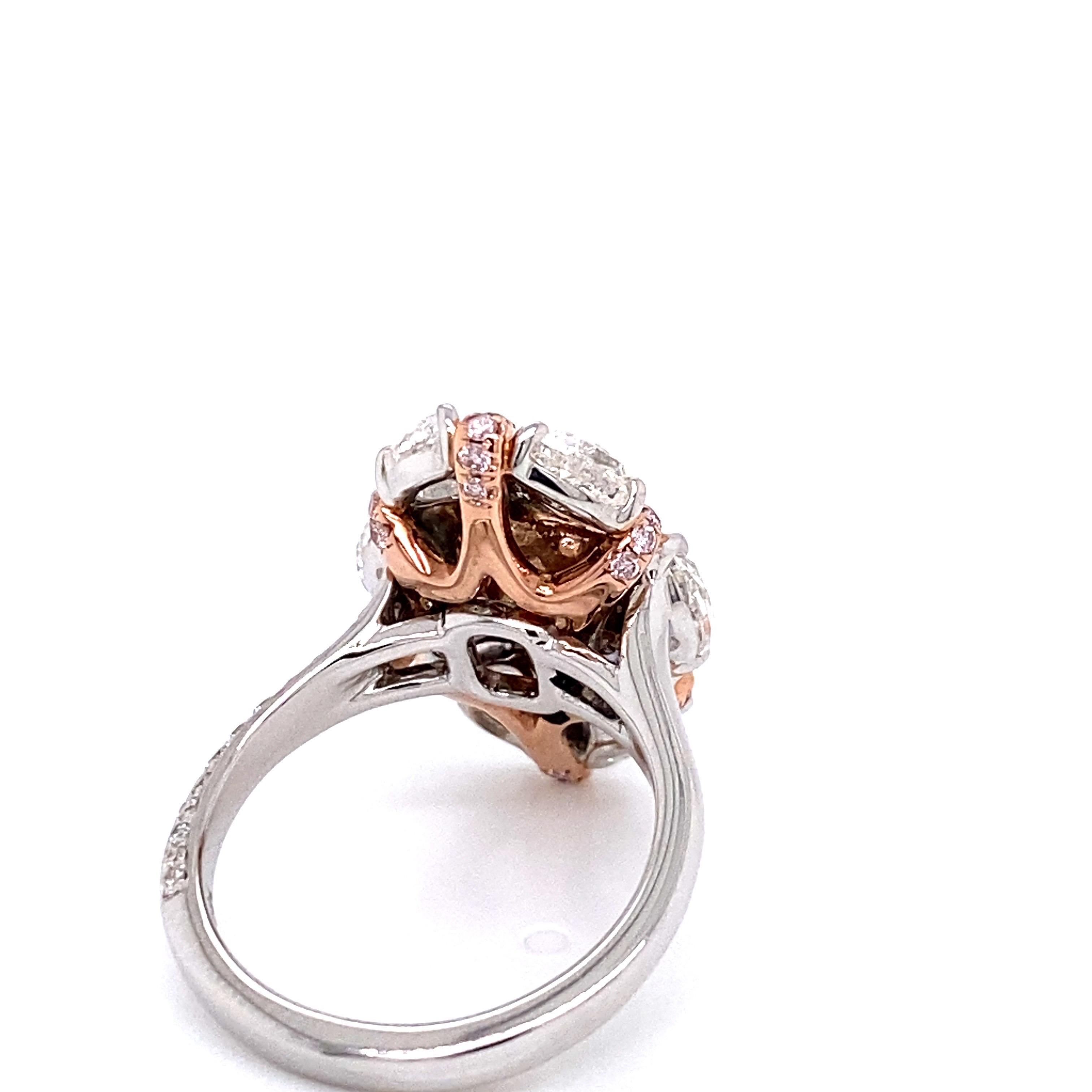 Emilio Jewelry GIA Certified 4.00 Carat Pinkish Diamond Ring 1