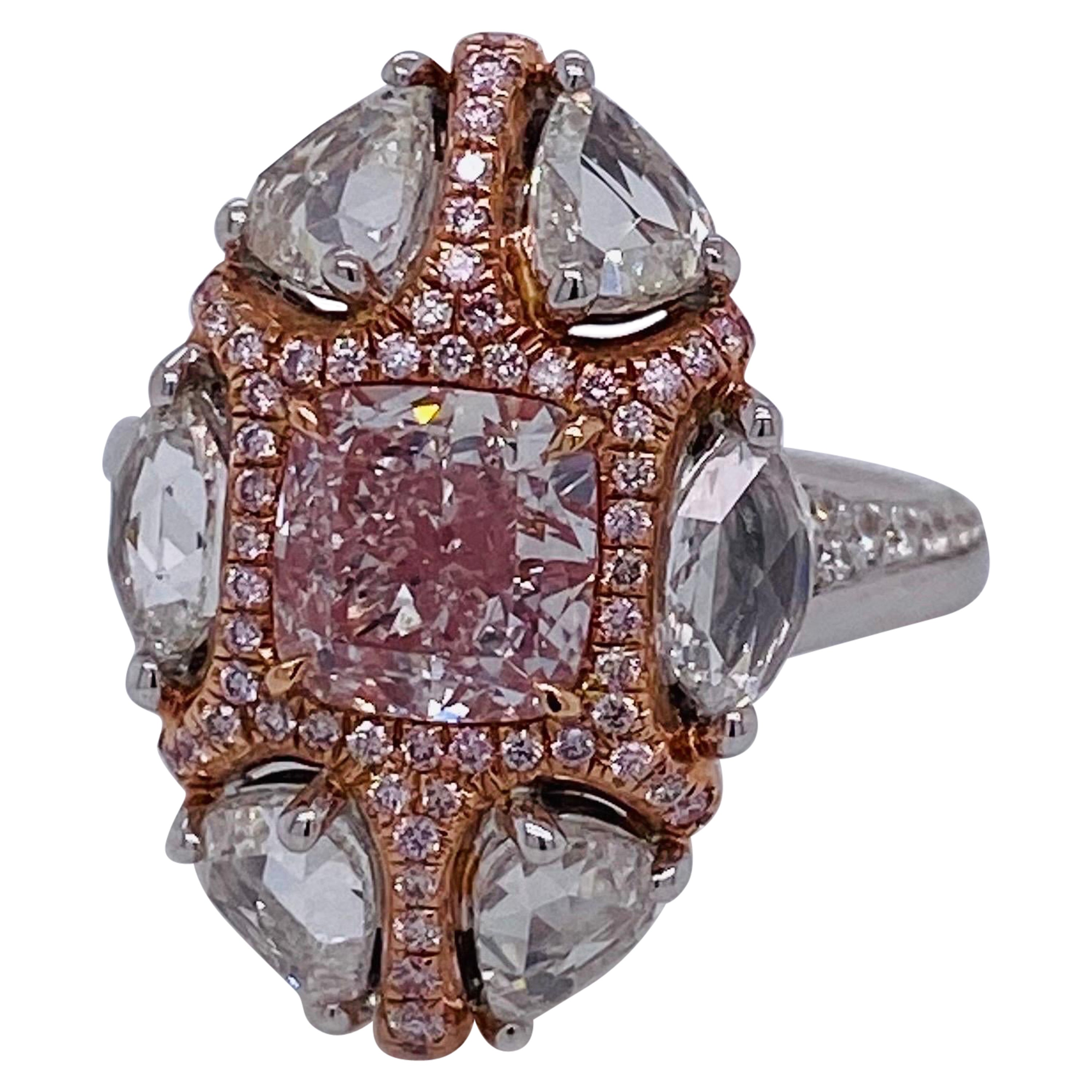 Emilio Jewelry GIA-zertifizierter 4,00 Karat rosafarbener Diamantring