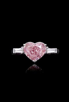 Emilio Jewelry Gia Certified 4.04 Carat Fancy Light Pink Heart Diamond Ring