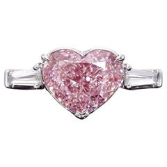 Emilio Jewelry, bague cœur rose clair fantaisie certifiée Gia de 4,04 carats