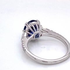 Emilio Jewelry Bague diamant saphir de Ceylan 4,17 carats certifiée GIA