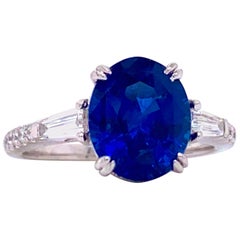 Emilio Jewelry Bague diamant saphir de Ceylan 4,17 carats certifiée GIA
