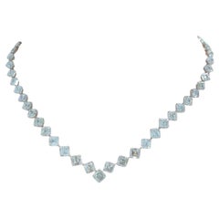 Emilio Jewelry Gia Certified 44.00 Carat Asscher Cut Diamond Necklace