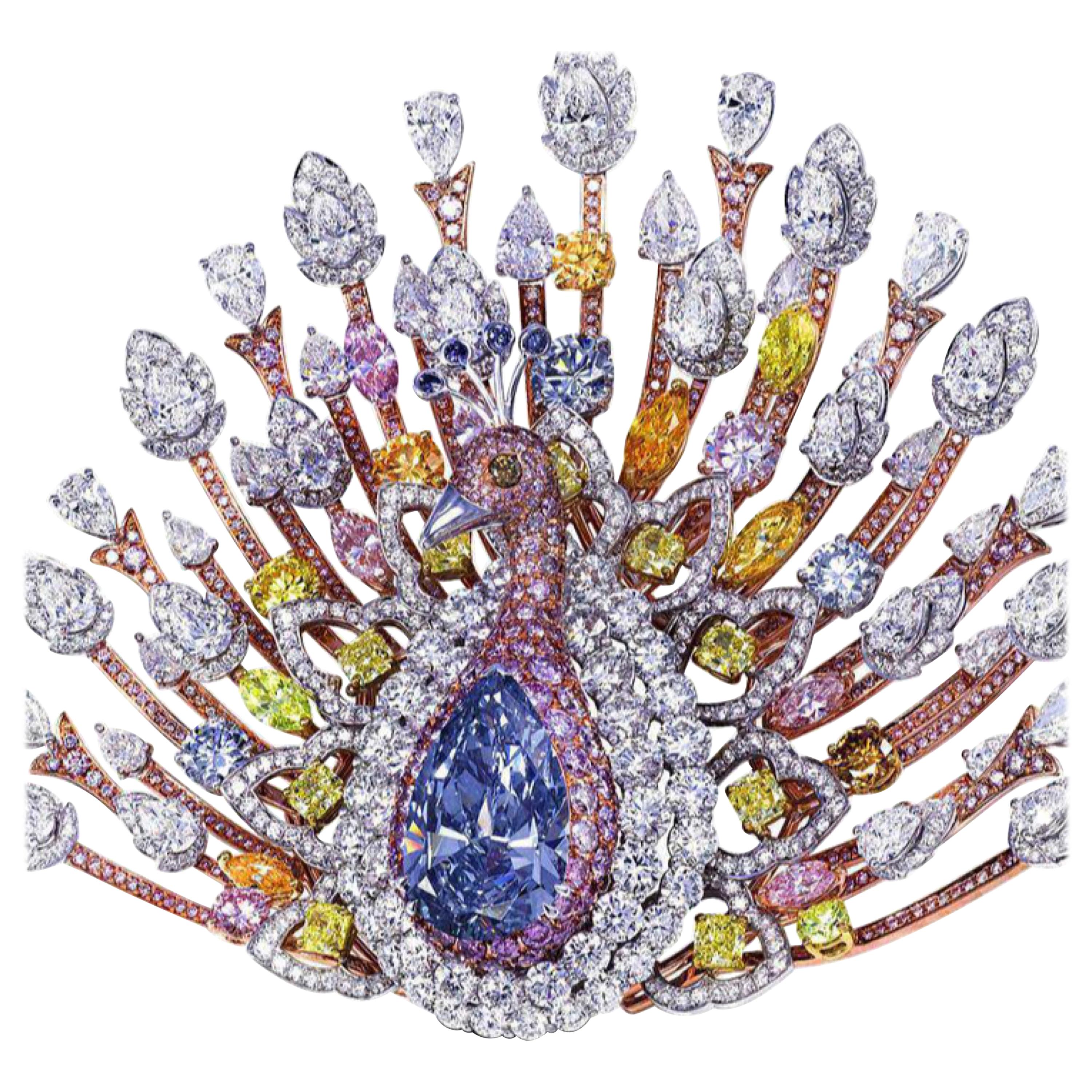 Emilio Jewelry GIA zertifiziert 4,50 Karat Fancy Light Pure Blue Diamond Multipiece