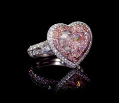 Emilio Jewelry Gia Certified 4.50 Carat Internally Flawless Pink Diamond Ring