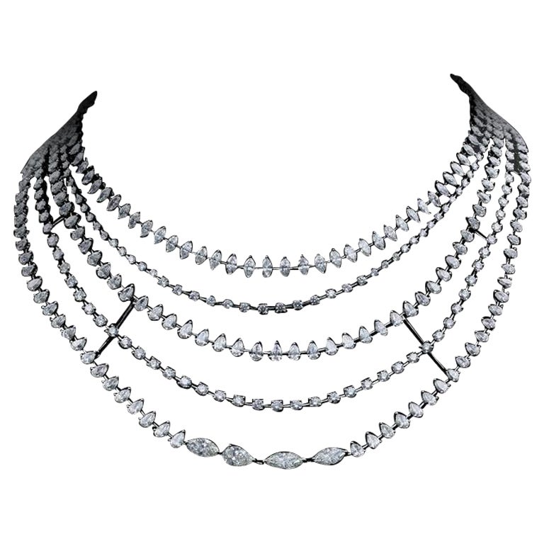 Emilio Jewelry Gia zertifizierte 46 Karat Diamant-Choker-Halskette
