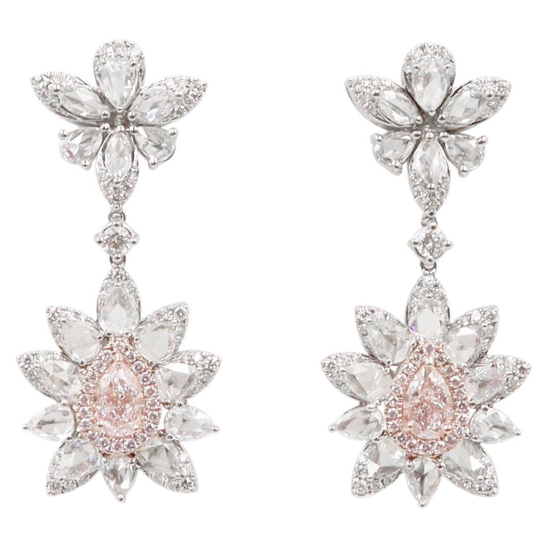 Emilio Jewelry, boucles d'oreilles en diamants roses de 4,67 carats certifiés GIA