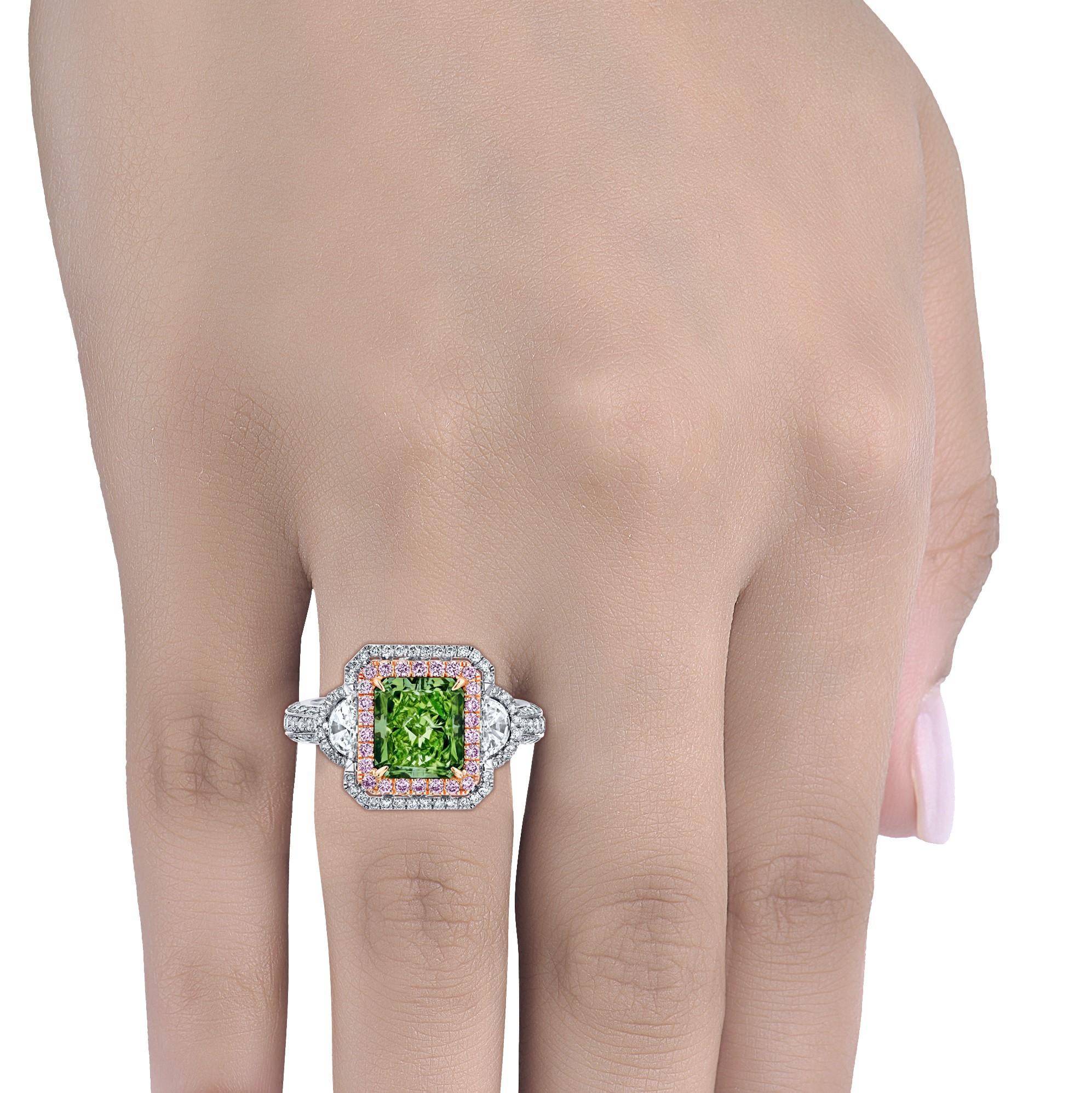 green diamond rings