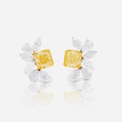 Emilio Jewelry GIA Certified 4.79 Carat Yellow Diamond Earring